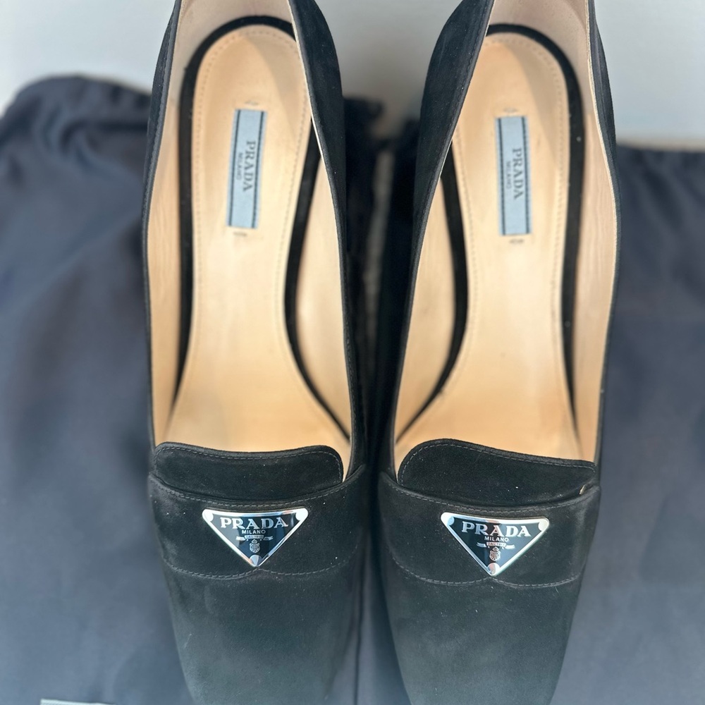 Prada Women's Black Suede Loafers size 42 - Picture 4 of 8